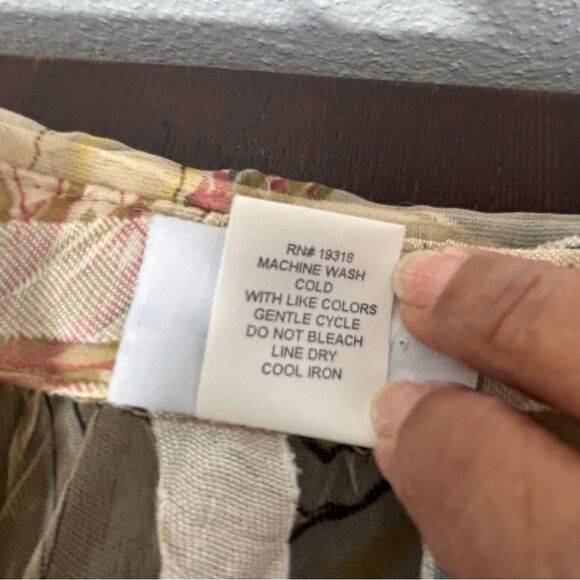 Vintage Graff Wear Linen Blend Sheer Floral Striped Button Down Blouse XL - Picture 11 of 14